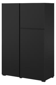 Könyvespolc Elbleve 102, Ajtókkal, Zárt, Laminált forgácslap, 139x92x40cm, Fekete