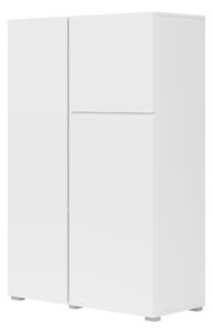 Könyvespolc Elbleve 102, Ajtókkal, Zárt, Laminált forgácslap, 139x92x40cm, Fehér