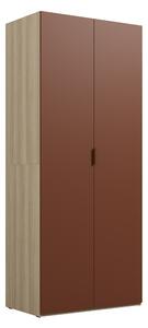 Gardróbszekrény Austin 387, Laminált forgácslap, 215x90x53cm, Tölgy, Narancs