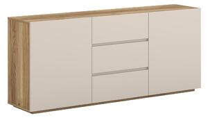 Komód Alsono 101, Laminált forgácslap, 64x150x34cm, Kasmír, Tölgy