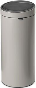 Brabantia Touch Bin New Soft-Touch nyomófedeles hulladékgyűjtő belső tartállyal, kerek, 30L - G méret, acél, hamvasszürke - 254963