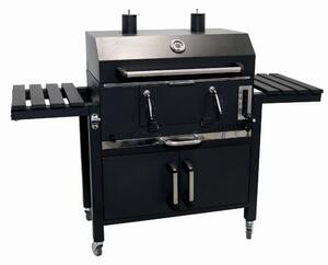KLUGMEISTER FT01-070 faszenes grillsütő, acél anyagból (fedéllel), fedővel és kerekekkel, főzőfelület 72x43 cm