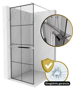 HD Oslo+ Walk-In zuhanyfal 8 mm vastag vízlepergető biztonsági üveggel, 200 cm magas, króm profillal és távtartóval