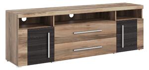 TV-állvány Sorciro 106, Laminált forgácslap, 60x182x40cm, Sötét tölgy, Dió