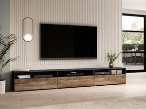 TV-állvány Serodeu 105, Laminált forgácslap, 40x270x41cm, Dió, Sötét barna