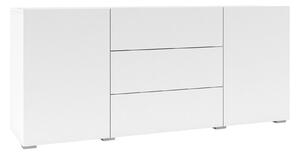Komód Revmiru 103, Laminált forgácslap, 63x140x35cm, Wotan tölgy, Fehér