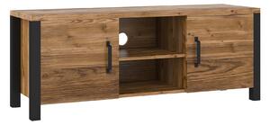TV-állvány Tornua 104, Laminált forgácslap, 57x147x43cm, Matt fekete, Sötét lucfenyő