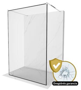HD Velence Light szabadonálló Walk-In zuhanyfal 8 mm vastag vízlepergető biztonsági üveggel, 200 cm magas, két távtartóval
