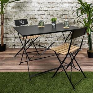 Összecsukható kültéri asztal 110 cm, fekete - BELLA VITA