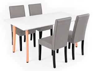 Leziter Verona 150 4+1 étkező garnitúra fehér-szürke