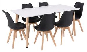 Leziter Silla 150 6+1 étkező garnitúra fehér-fekete