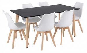Leziter Silla 150 6+1 étkező garnitúra fekete-fehér