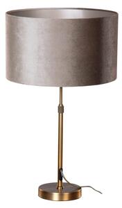 Asztali lámpa bronz színű, taupe bársony lámpabúrával, 35 cm - Parte