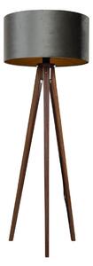 Háromlábú állólámpa diófa zöld bársony árnyékolóval 50 cm - Tripod Classic