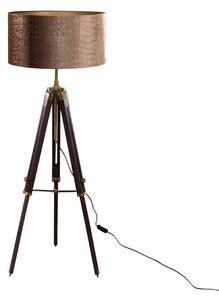 Látványos sárgaréz állólámpa krokodilbőr mintás bársony lámpabúrával, 50 cm - Cortin