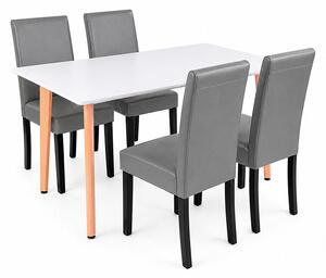 Leziter Verona 120 4+1 étkező garnitúra fehér-szürke