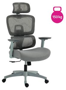 Irodai szék, világosszürke/szürke, teherbírás 150 kg, ERMEN NEW