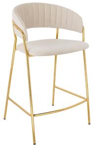 King Home MARGO 65 Bárszék Bézs Velúr Arany Vázzal