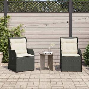 VidaXL Kerti pad 2 db Fekete polirattan