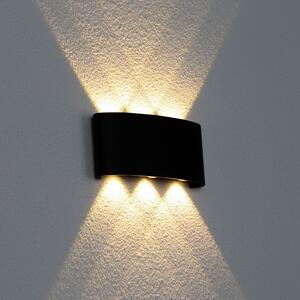 Kültéri fali LED lámpa 6W fekete színű IP65 vízálló 3000K meleg fényű (1042-6-BLACK-3000K)