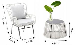 Modern kerti bútor szett - fehér