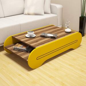 Hanah Home Dohányzóasztal Walnut Yellow Cool - Dió, Sárga
