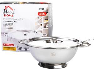 MagicHome levesestál merőkanállal, 3 l, terrin, rozsdamentes acél