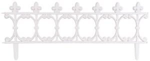 Kerítés Gardens F755, 87 x 34 cm, műanyag, fehér, mini dekoratív kerítés, csomag. 4 db