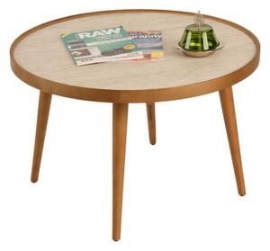 Hanah Home Polen 80 Dohányzóasztal – Dió, Travertin