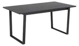 Asztal Oakland 913, Fekete, Fekete márvány, 75x90x160cm, Hosszabbíthatóság, Közepes sűrűségű farostlemez, Fém