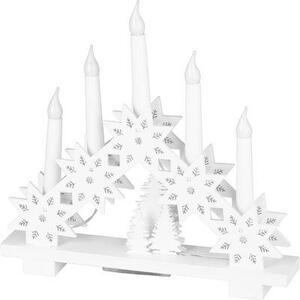 Gyertyatartó MagicHome Vianoce, 6x LED meleg fehér, 2xAA, beltéri, 32x5x30,5 cm