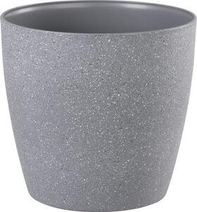 Virágcserép Strend Pro Stone, 28x26 cm, szürke, kő hatású