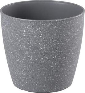 Virágcserép Strend Pro Stone, 23x20,5 cm, szürke, kő hatású
