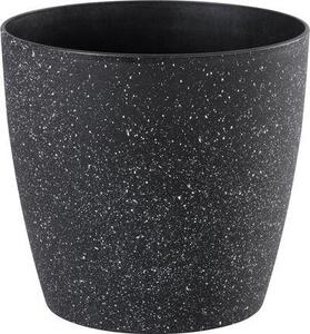 Virágcserép Strend Pro Stone, 28x26 cm, fekete, kő hatású