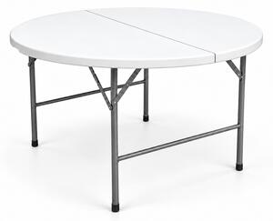 Kerti asztal összecsukható Ø154 cm HDPE, fehér