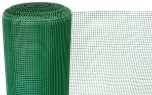 Kerítés ECONOMY 5, 1000/10x10 mm, négyzet alakú minta, 300g/m2, zöld, teljesen műanyag, csomag 50 m