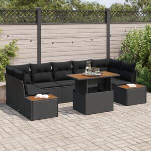 Kert étkező szett párnával 8 pcs Fekete és Barna