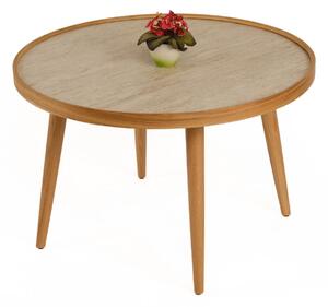 Hanah Home Coffee Table Oak Travertine Polen 80 - Oak, Travertine