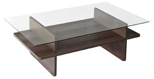 Hanah Home Saga Téglalap alakú dohányzóasztal - diófa, átlátszó