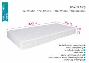 Helix dream matrac | táskarugós - Kókuszrost réteggel | 140x200x21 cm