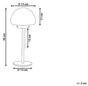 Ezüst üveg asztali lámpa 39 cm MORUGA