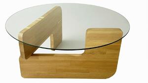 Hanah Home Coffee Table Oak Transparent Mia - Oak, Transparent