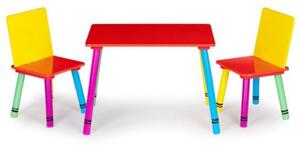 Fa gyerek asztal Color + 2 db szék