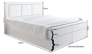 LENZA kárpitozott boxspring ágy, 200x200, soft 11