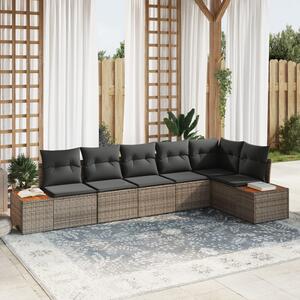 Kerti Kanapé Szett párnával tárolóval 6 pcs Szürke Polyrattan