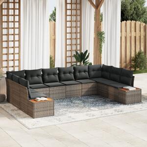 Kerti Kanapé Szett párnával tárolóval 10 pcs Szürke Polyrattan