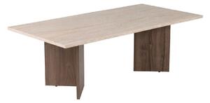 Hanah Home Coffee Table Travertine Venezia Walnut Sabin - Travertine, Venezia Walnut