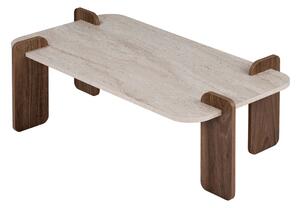 Hanah Home Dohányzóasztal Travertine Walnut Renard - Travertine, Venezia Walnut