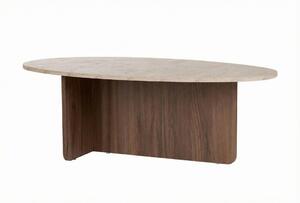 Hanah Home Orba dohányzóasztal, Travertine Venezia Walnut - Travertine, Venezia Walnut