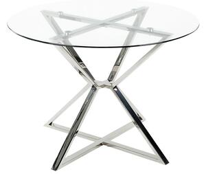 Étkezőasztal BOSCO Ezüst 105 cm 105 cm Edzett üveg